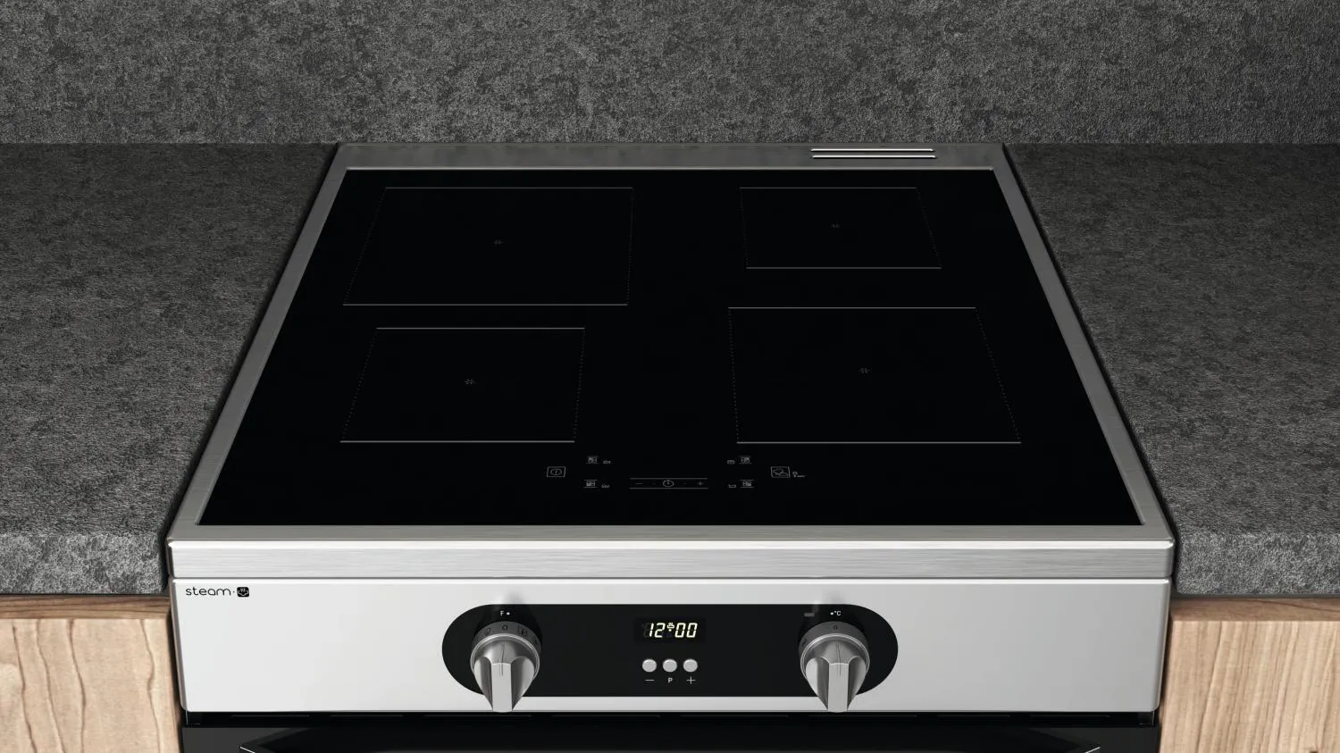 Cucina combinata 4 fuochi con forno elettrico 60x60cm inox Hotpoint ULTIMO  PEZZO!