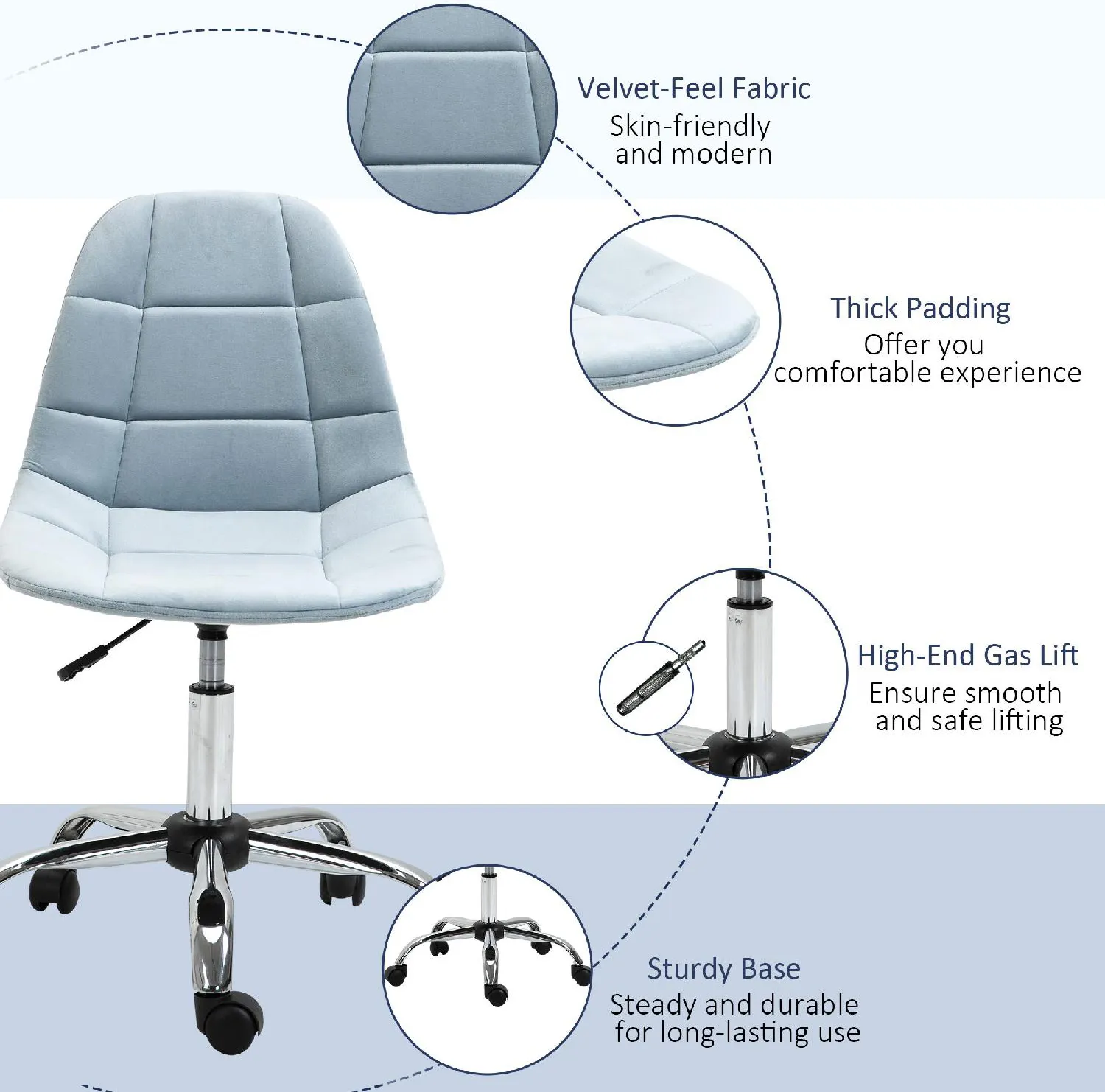 Icon Space Sedia Ergonomica Ufficio Sedia da Scrivania con Rotelle Girevole  e Regolabile in Altezza colore Grigio - 921366GY