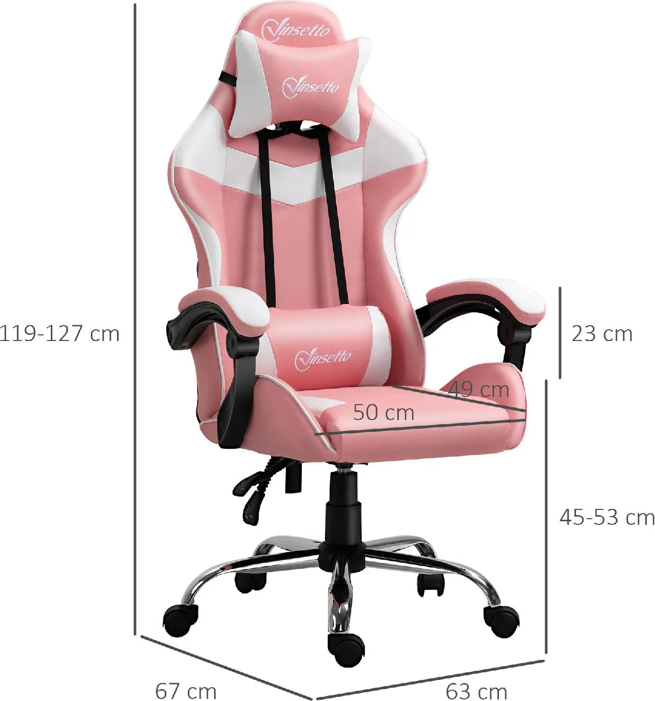 Icon Space Sedia da Gaming Ergonomica con Altezza Regolabile e Reclinabile  Rosa - 436/921