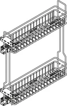 Inoxa Cestello Estraibile a 2 ripiani per Mobile 15 cm Chiusura