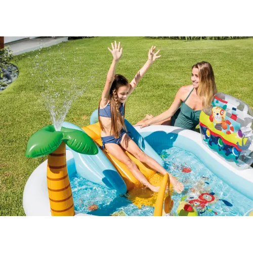 Piscina con Scivolo Parco per Bambini Intex Gonfiabile con Palline