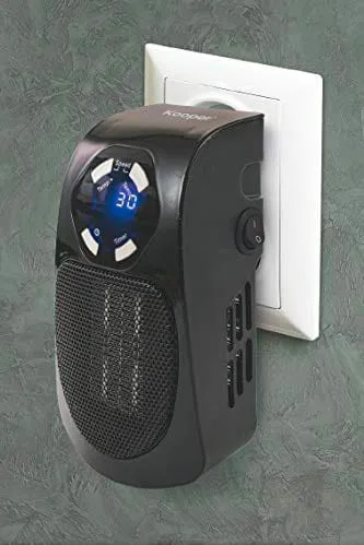 Kooper Mini Termoventilatore 500 Watt Direttamente a Muro 2 Velocità  Termostato colore Nero - 2191221 Ghibli