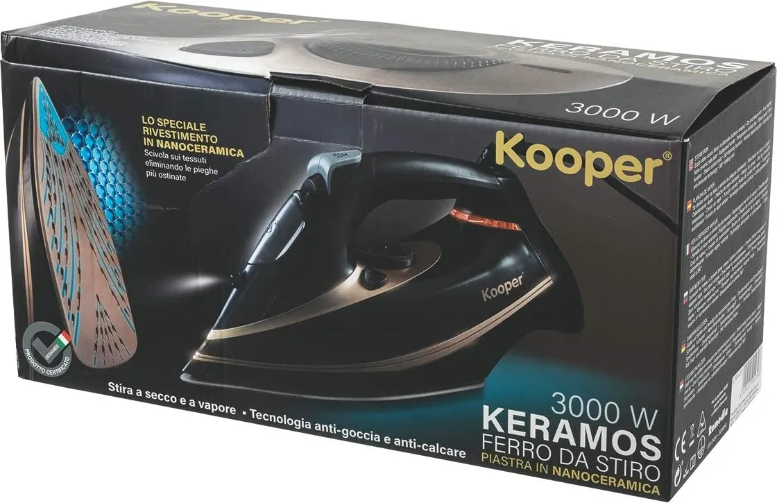 Kooper Ferro da Stiro a Vapore Potenza 3000 Watt Piastra Nano Ceramica -  2194479