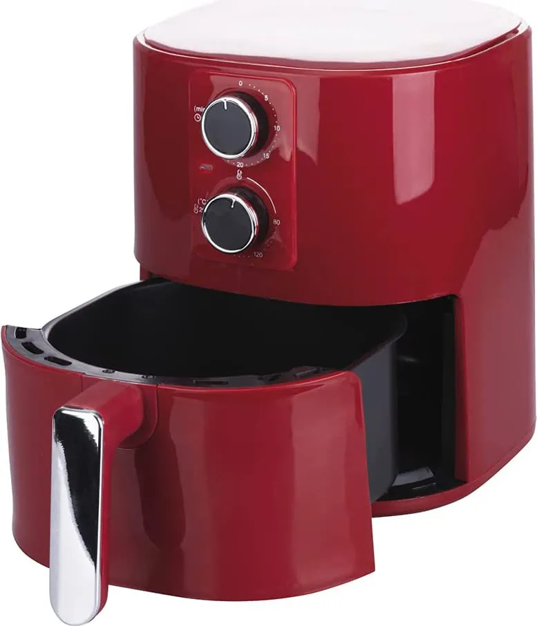 Kooper Friggitrice ad Aria Capacità 5.5 Litri Potenza 1400 Watt Rosso e  Manopole Oro - 5910708