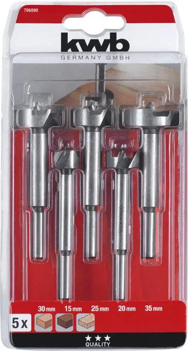 Set punte trapano legno morbido e duro Astuccio 5 Pz 706090