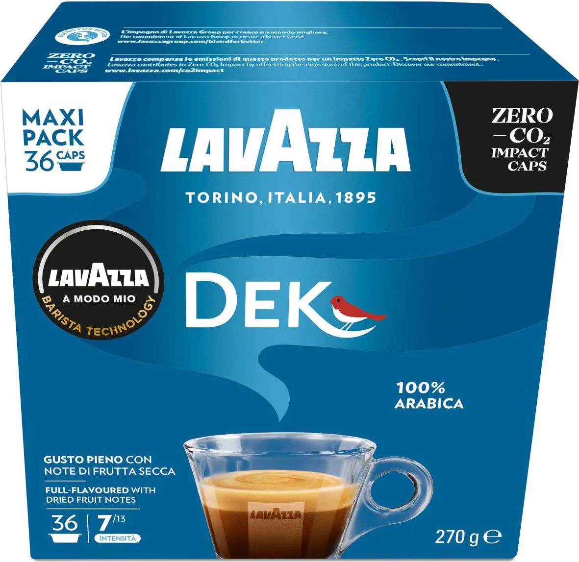 LAVAZZA Capsule Caffè A Modo Mio Dek Cremoso Confezione da 36 pz - 8272