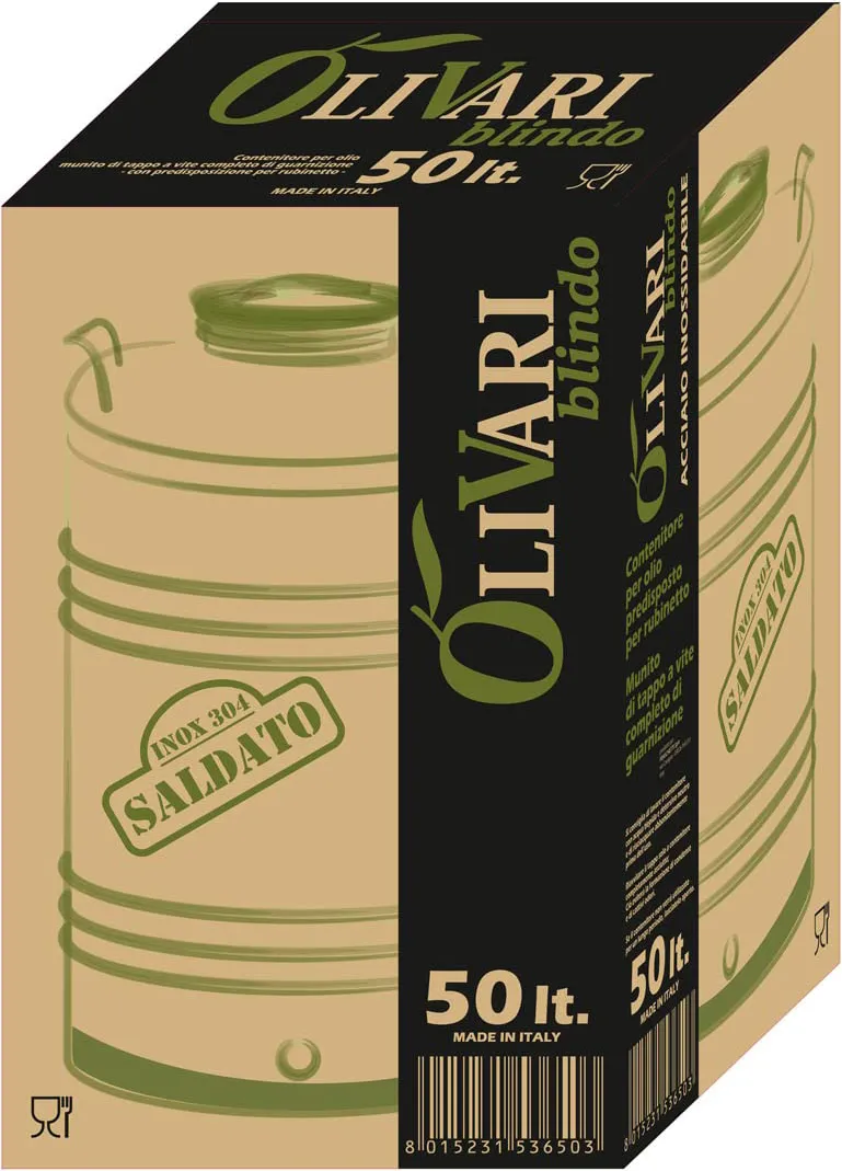 Olivari - contenitore per olio in acciaio inox 50 lt