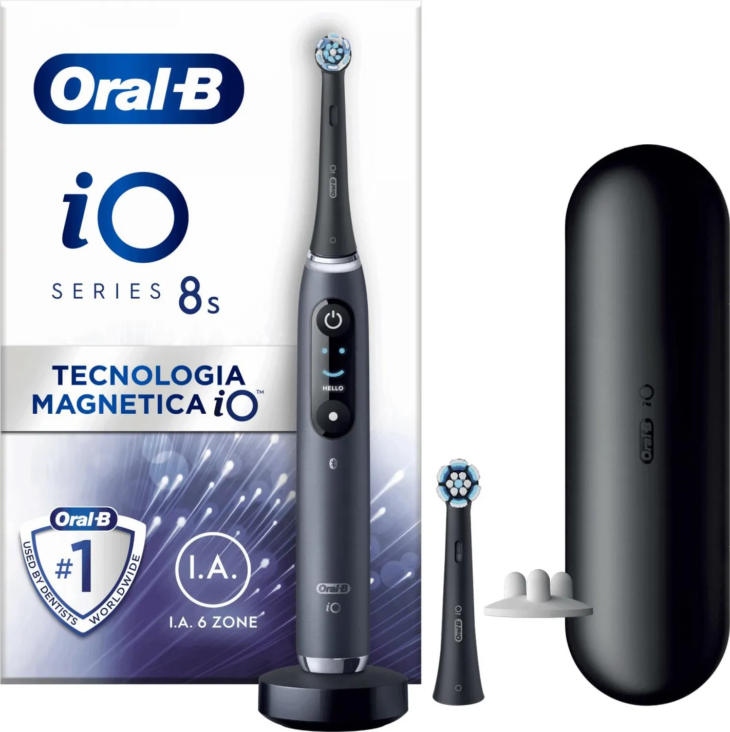 Oral-B Spazzolino Elettrico 6 Modalità Magnetico Nero - IO8S BLACK