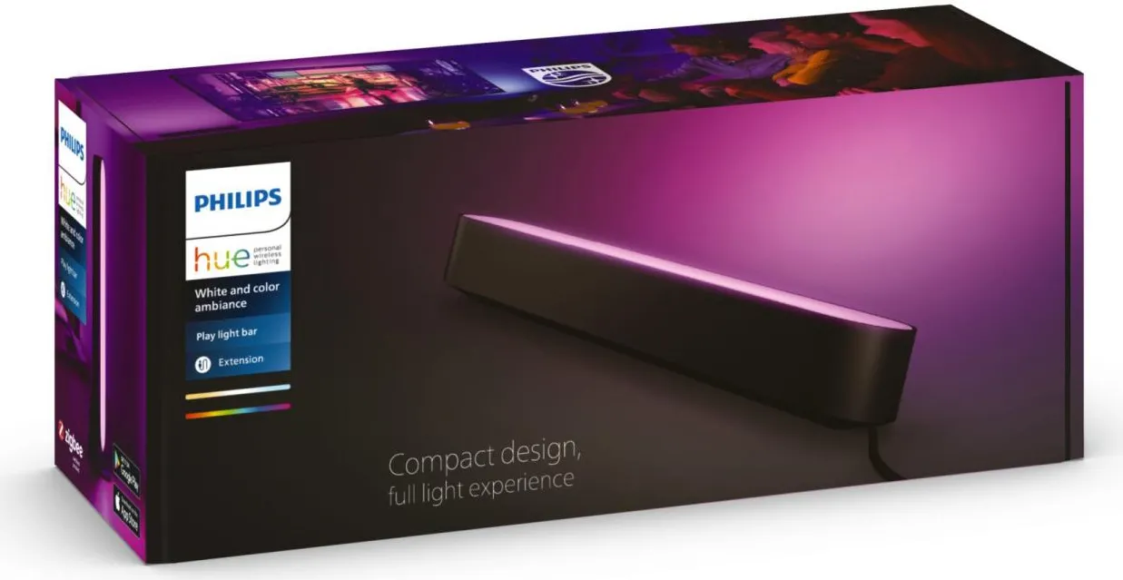 Philips Hue Play Lampada a Barra con Luce LED Bianca o Multicolore  confezione Singola colore Nero - HUE PLAY