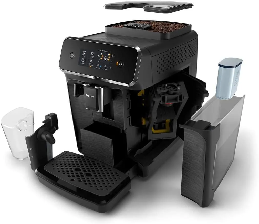 Philips Macchina Caffè Automatica Espresso con Macinacaffè Caffè in Grani  colore Nero Series 2200 LatteGo - EP2230/10