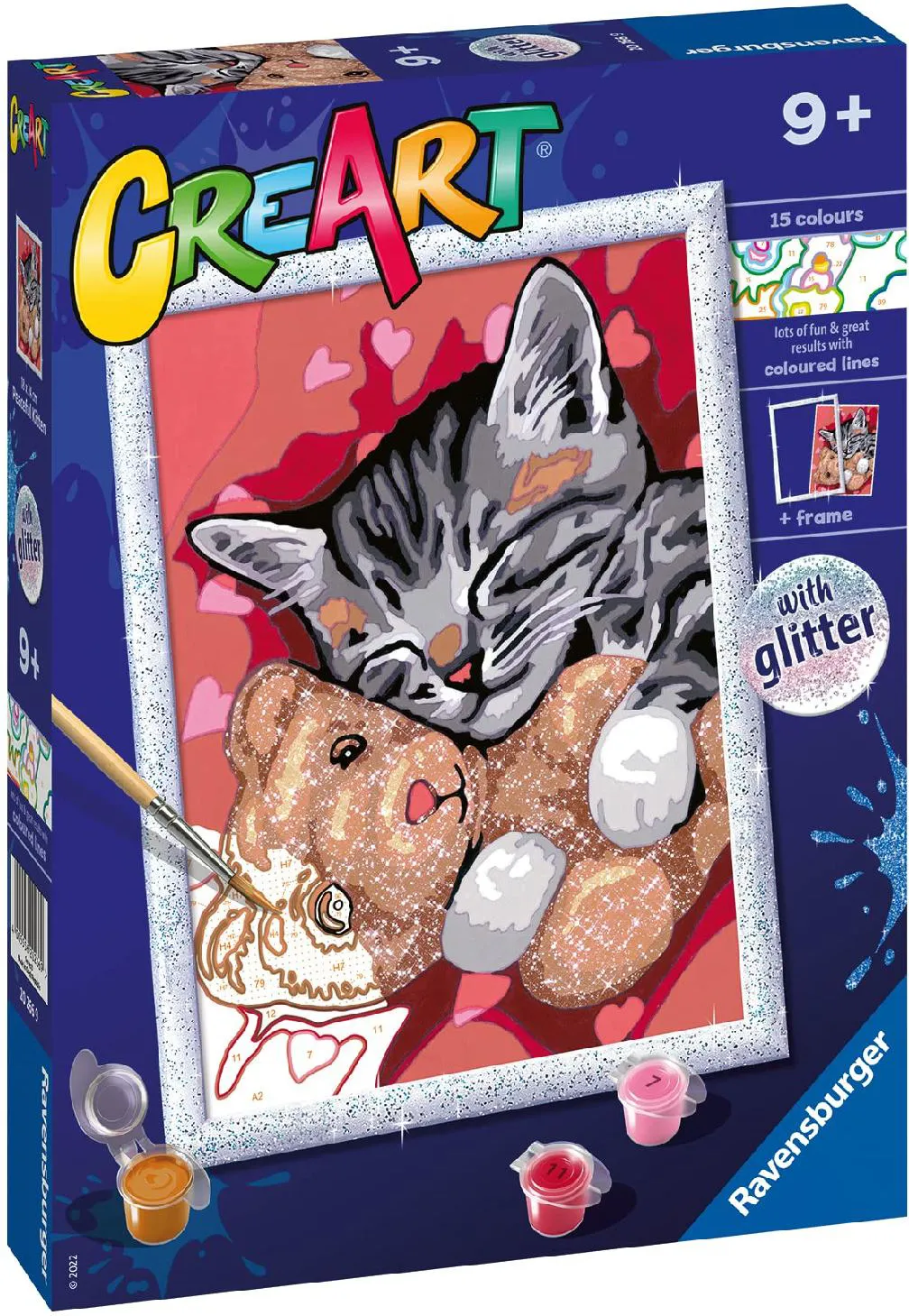Ravensburger CreArt Serie D: Gattino e Il Suo Orsetto da Dipingere Gioco  Creativo Per Bambini da 7+ Anni - 20266