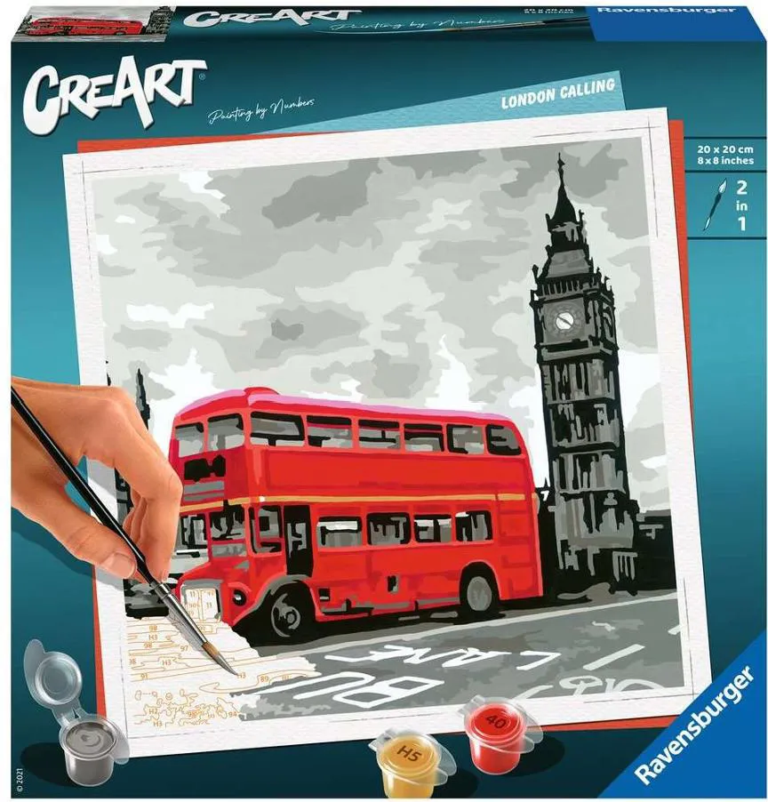 Ravensburger - CreArt Londra, Kit per Dipingere con i Numeri