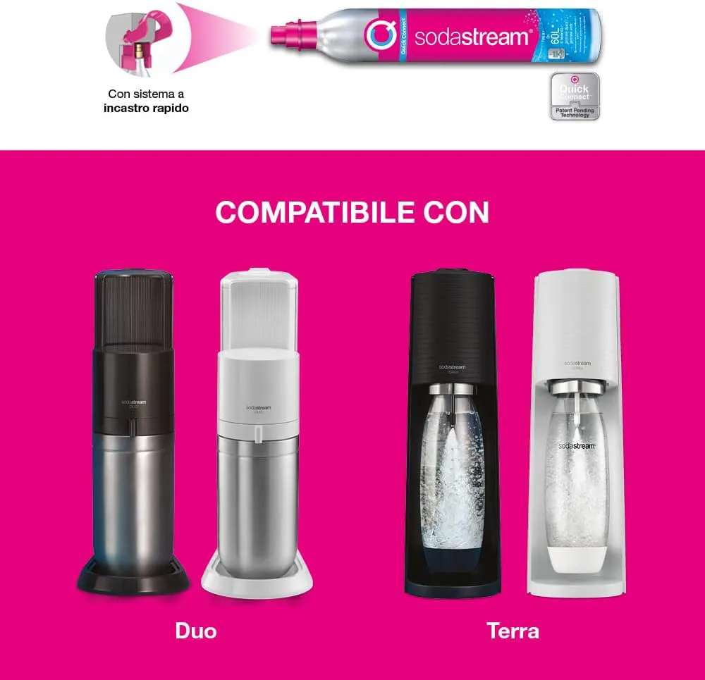 Sodastream Gasatore Terra Bianco Mega Pack Aggancio Rapido