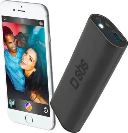 Sbs Power Bank Caricabatterie Portatile per Smartphone 5000 mAh Funzione  Selfie colore Nero - TEBB50001USEL