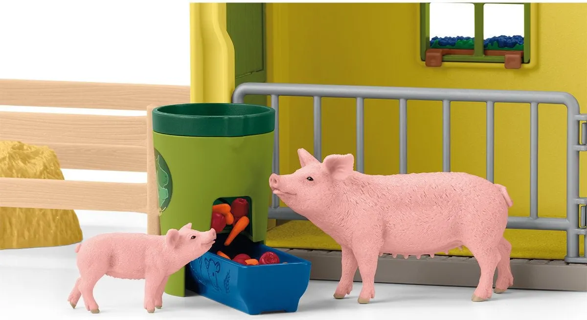Schleich Farm World Playset Grande Stalla Animali con Accessori per Bambini  da 3+ Anni - 42605