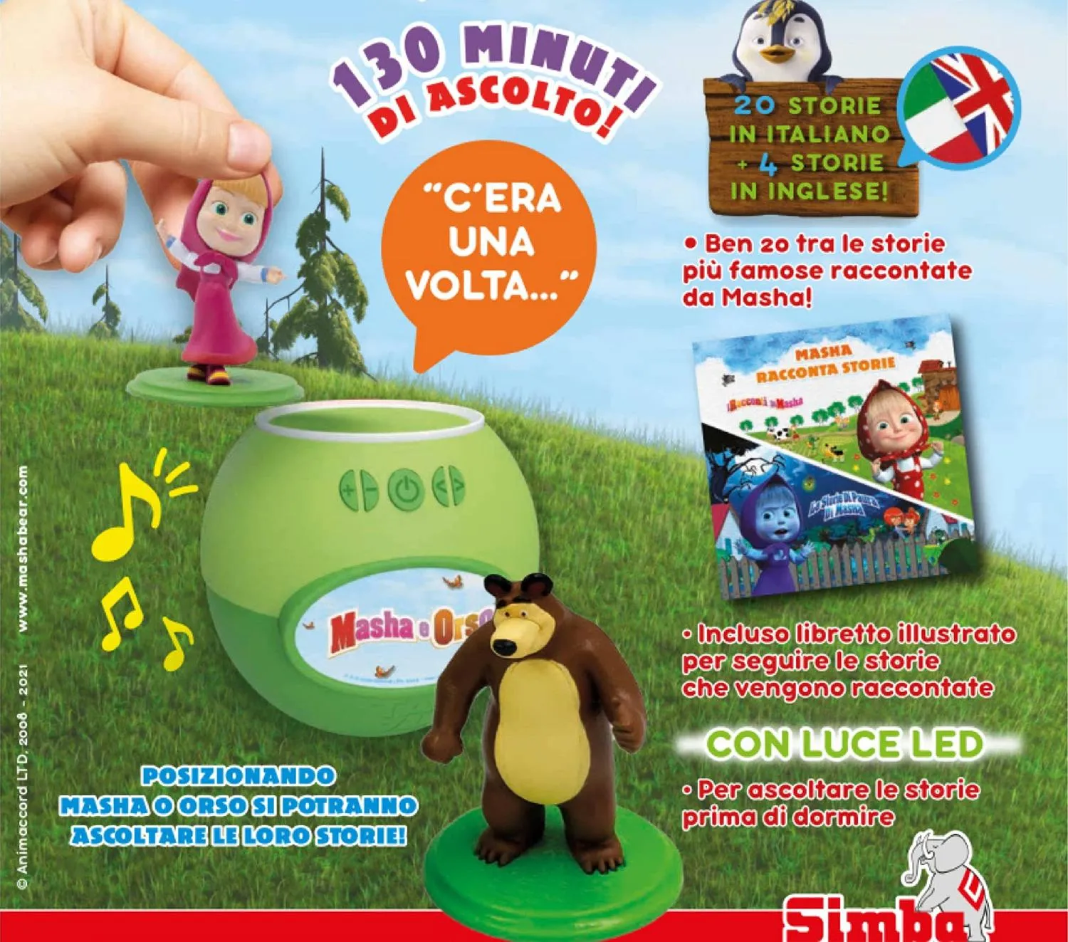 Simba Masha e Orso Masha Racconta Storie Playset Per Bambini da 3+ Anni -  7101100076