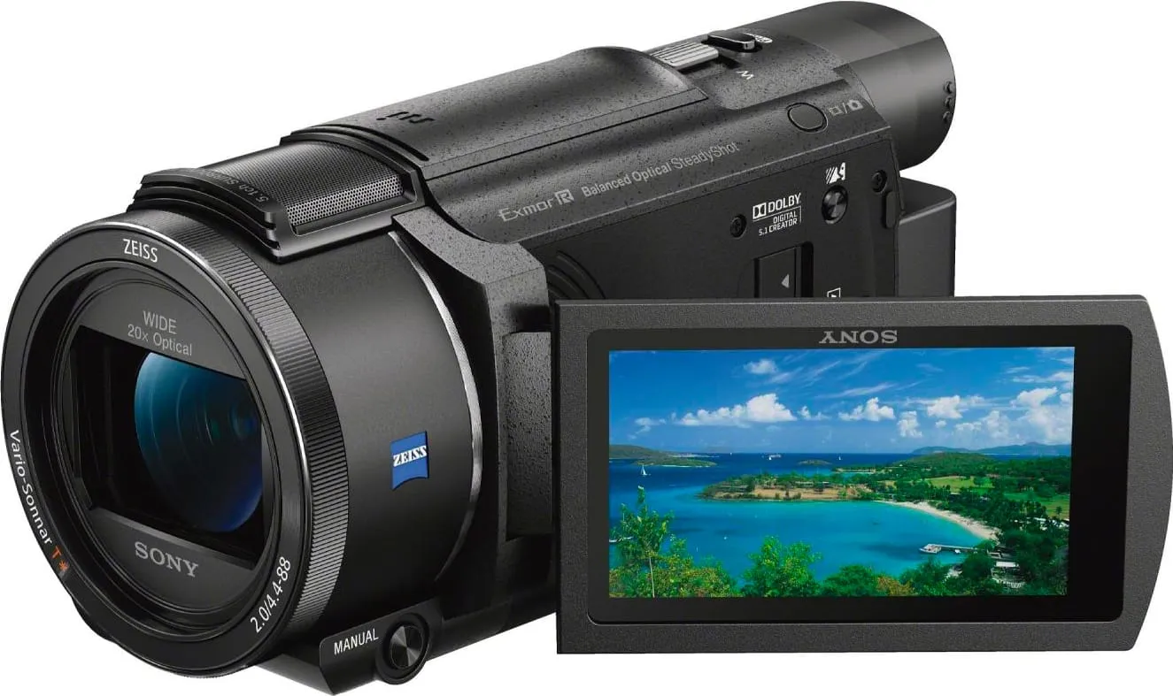 Sony Videocamera Digitale 4K Ultra HD Palmare Sensore CMOS Display 3' Zoom  ottico 20x Zoom digitale 250x Nero - FDR-AX53