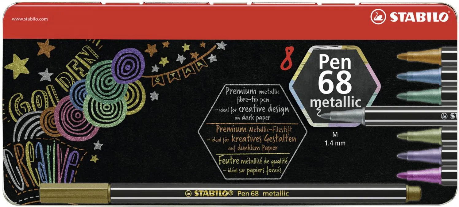 Stabilo Pen 68 Metallic Marcatore Medio Multicolore 8 Pz - 6808/8-32