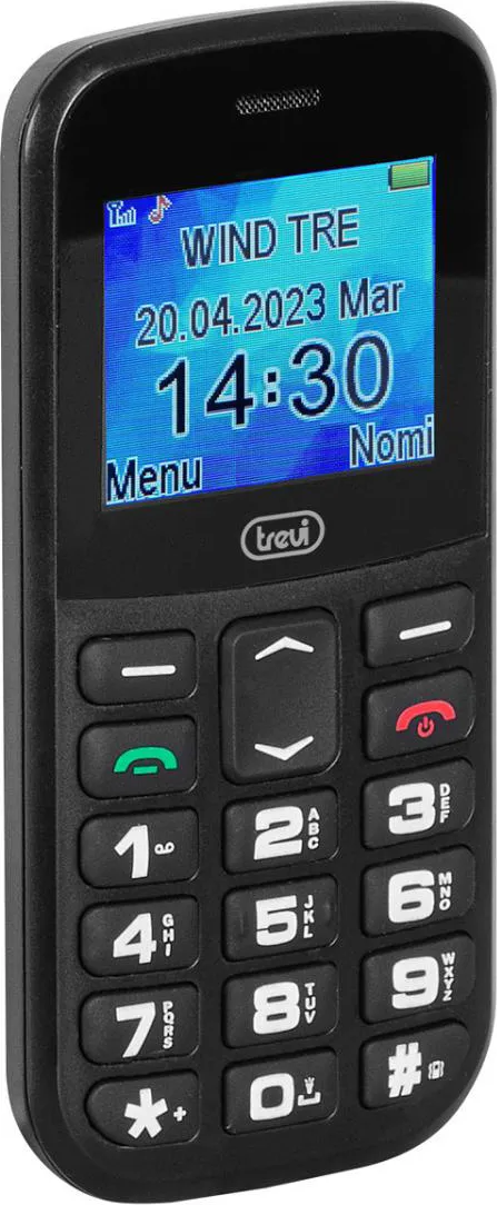 TREVI Telefono Cellulare Display 1.77' Fotocamera con Tasti Grandi SOS MP3  Torcia e Bluetooth colore Nero - 0MAX2000 MAX 20