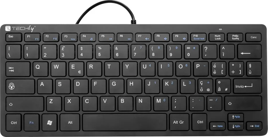 Techly Tastiera USB Qwerty Italiano Nero - IDATA KB-122UBK