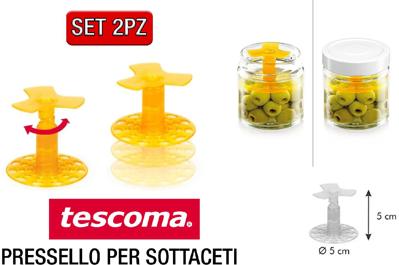 Tescoma presto, set 2 pezzi pressello per sottaceti