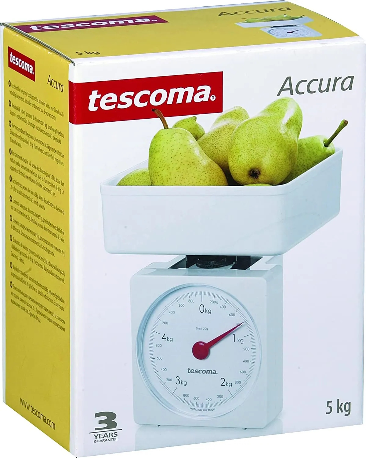 Tescoma Bilancia da Cucina per Alimenti Analogica Peso Max 5 Kg con Ciotola  - Linea Accura 634524