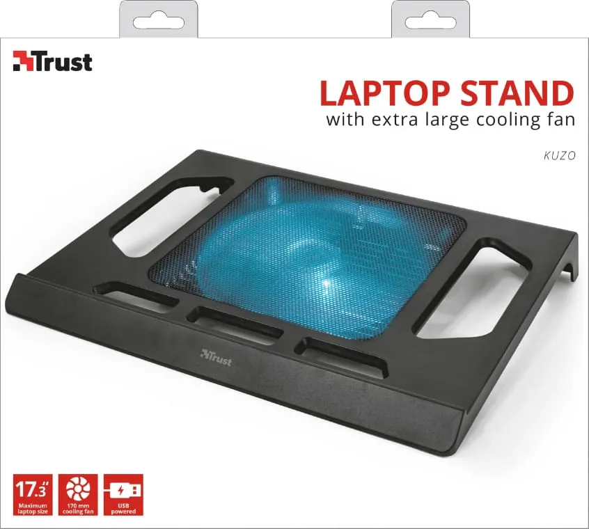 Trust Supporto Base Raffreddamento per Notebook Ventola da 17 cm usb COLORE  Nero - 21905 Kuzo