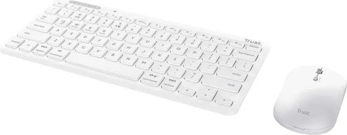 Trust Tastiera PC Wireless QWERTY Bluetooth RF Senza Fili 1200 DPI con  Mouse Ottico Incluso colore Bianco - 25074