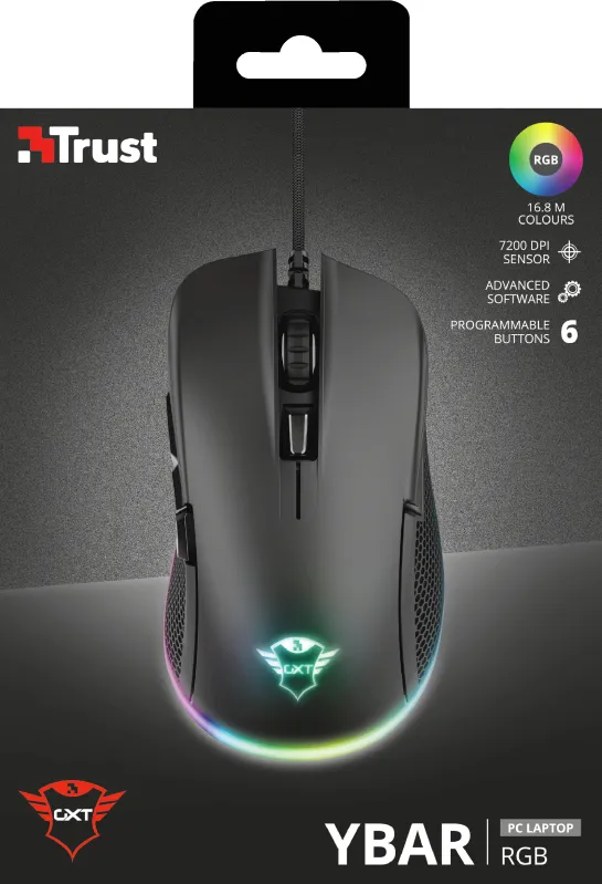 Mouse gaming Trust GXT 922 YBAR nero su