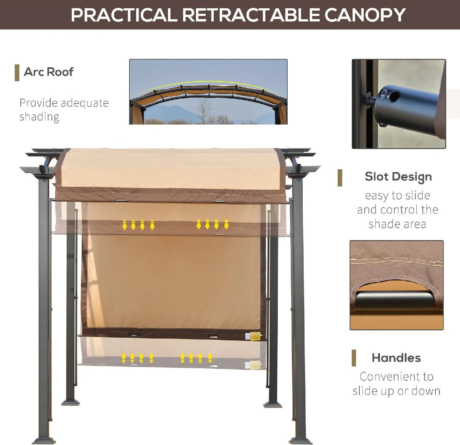 Tende da esterno per patio giardino Gazebo Pergola, impermeabile (1  pannello, 52 * 84, grigio scuro)