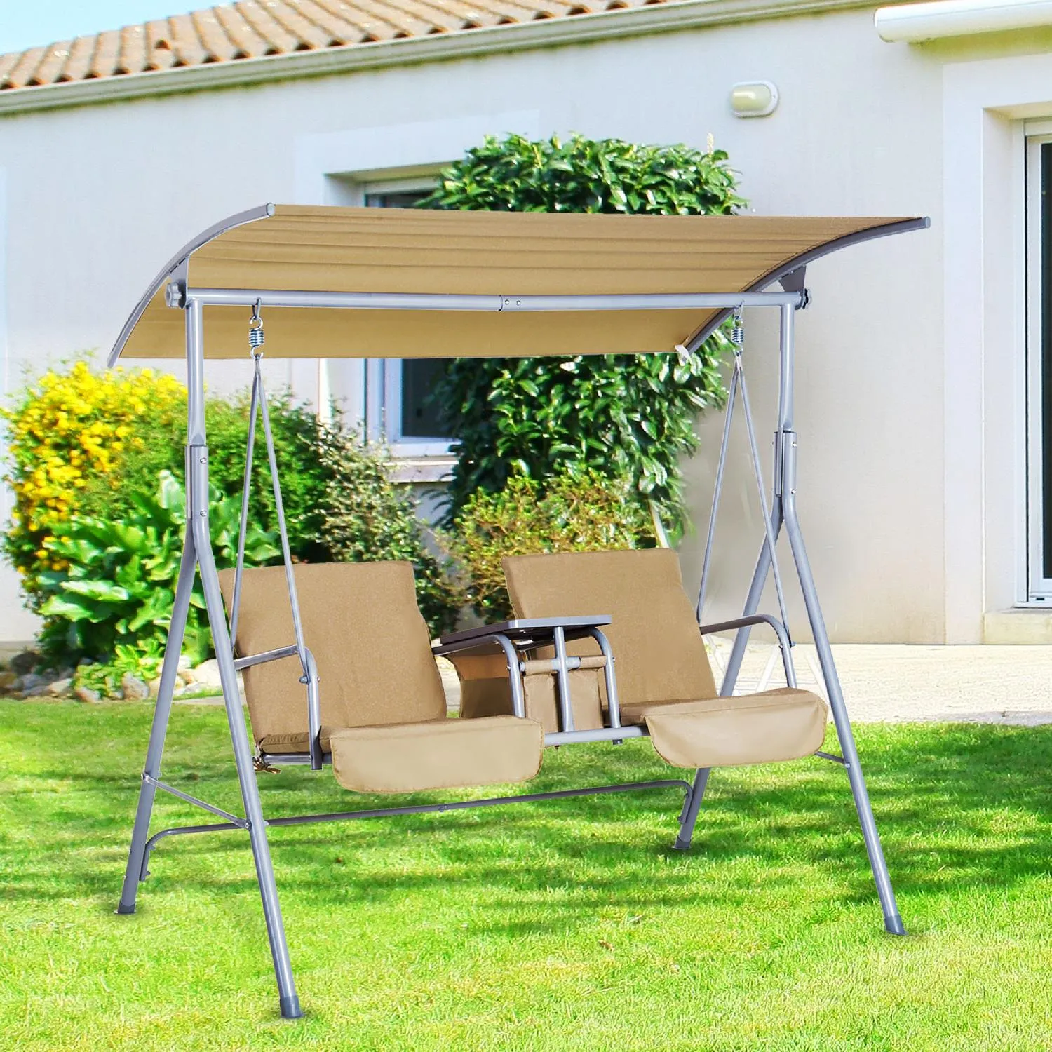 Dondolo da Giardino 2 Posti Separati Tavolino VivaGarden Prezzi in Offerta  su