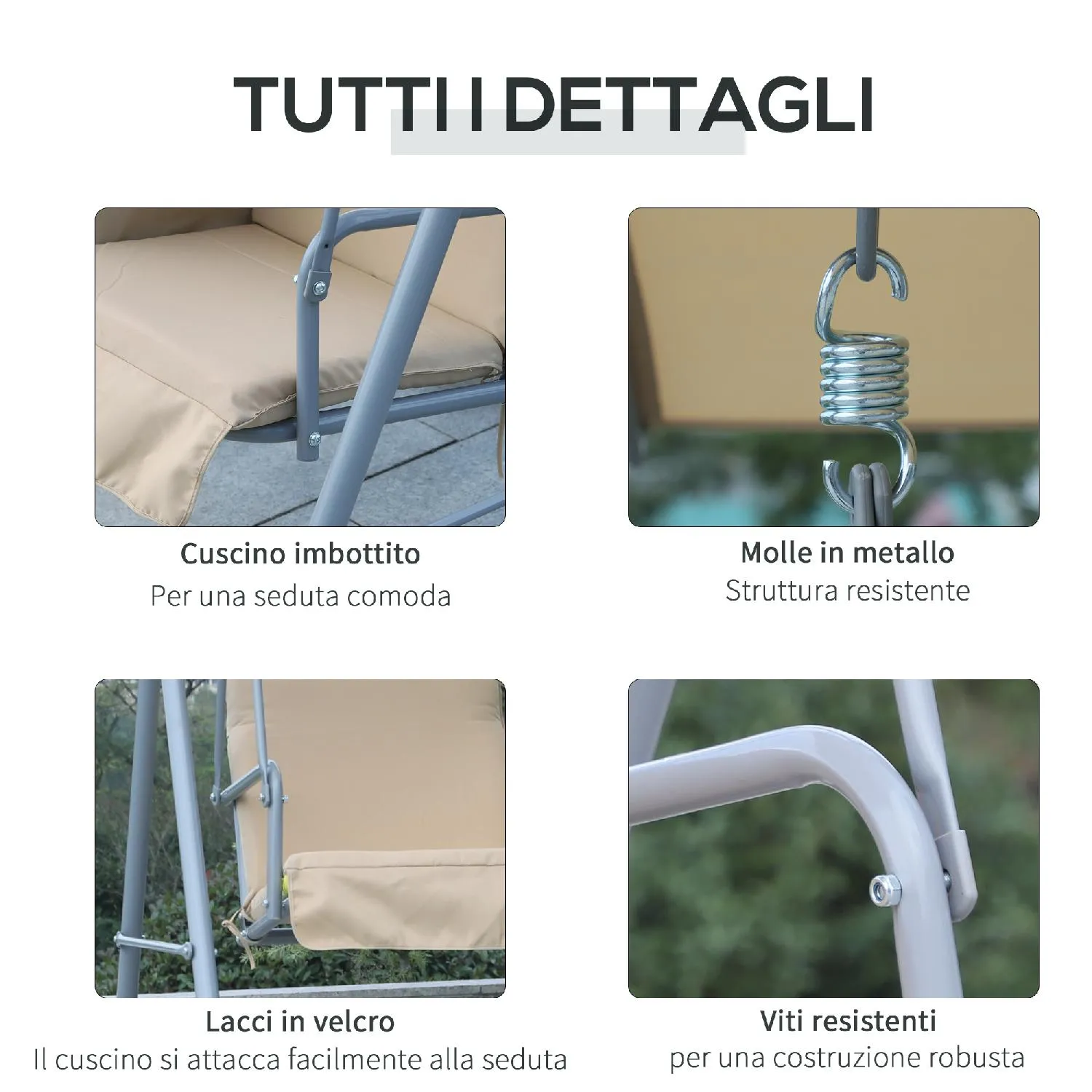 Dondolo da Giardino 2 Posti In Legno 10303 VivaGarden Prezzi in Offerta su