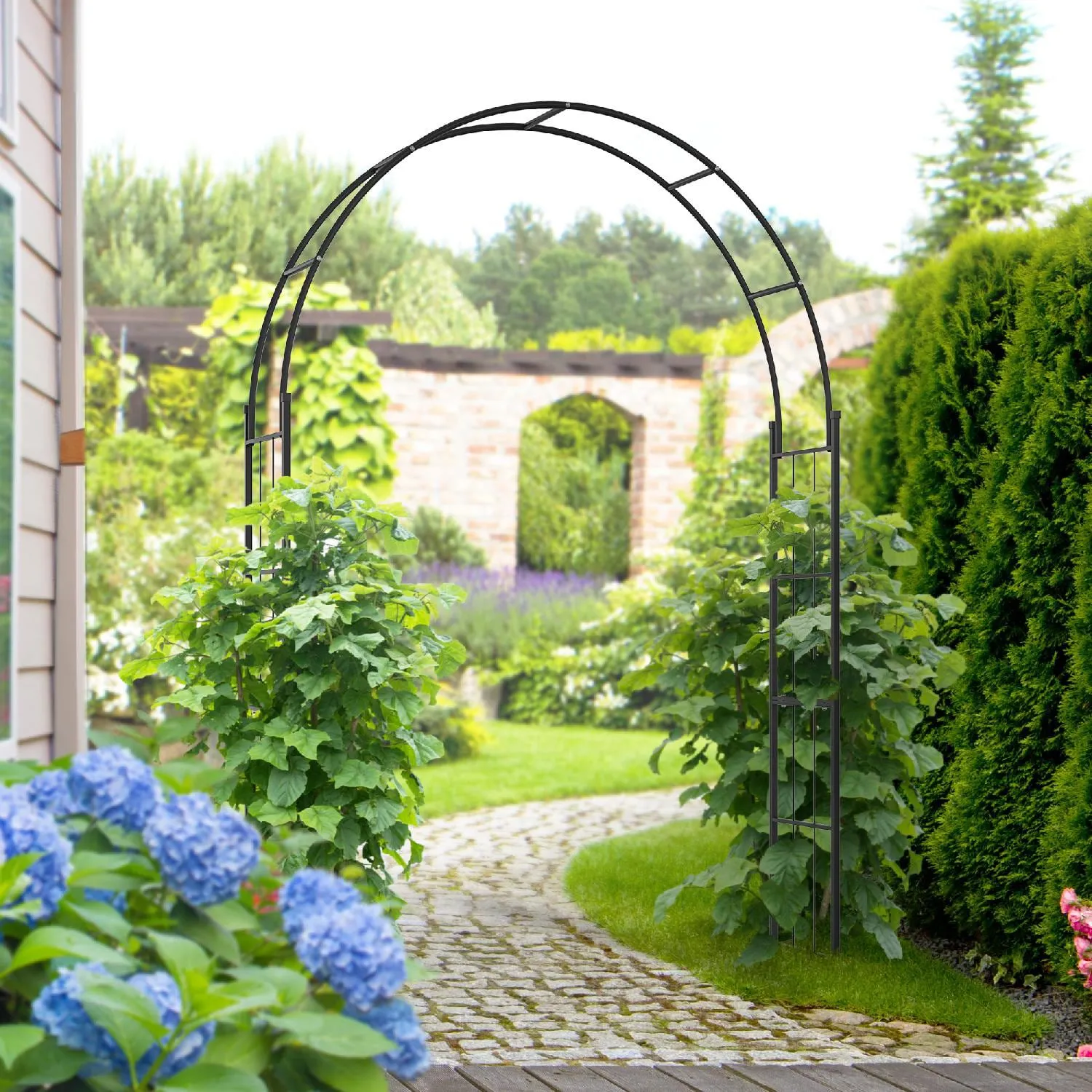 VivaGarden Arco per rampicanti da giardino in metallo per fiori piante  dimensioni 135x47.5x230 cm - MF802705
