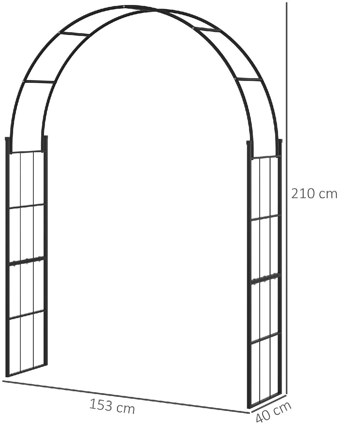 VivaGarden Arco per rampicanti da giardino in metallo per fiori piante  dimensioni 135x47.5x230 cm - MF802705