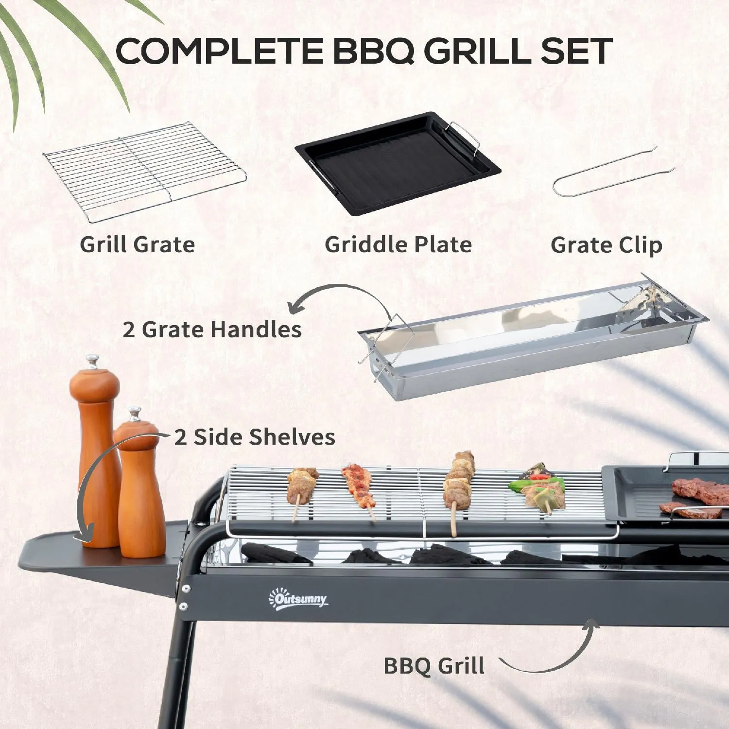 BARBECUE BBQ A CARBONE GRIGLIA CARBONELLA 2 RIPIANI GIARDINO CAMPEGGIO