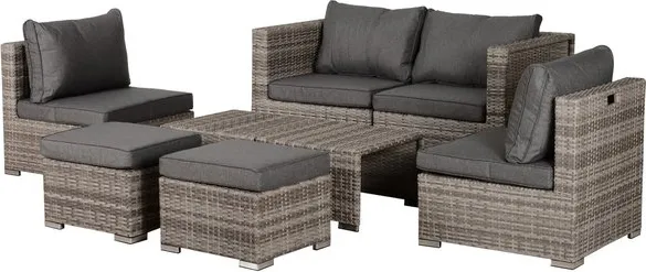 Mobili da esterno 8 pezzi set mobili da giardino in rattan pe grigio