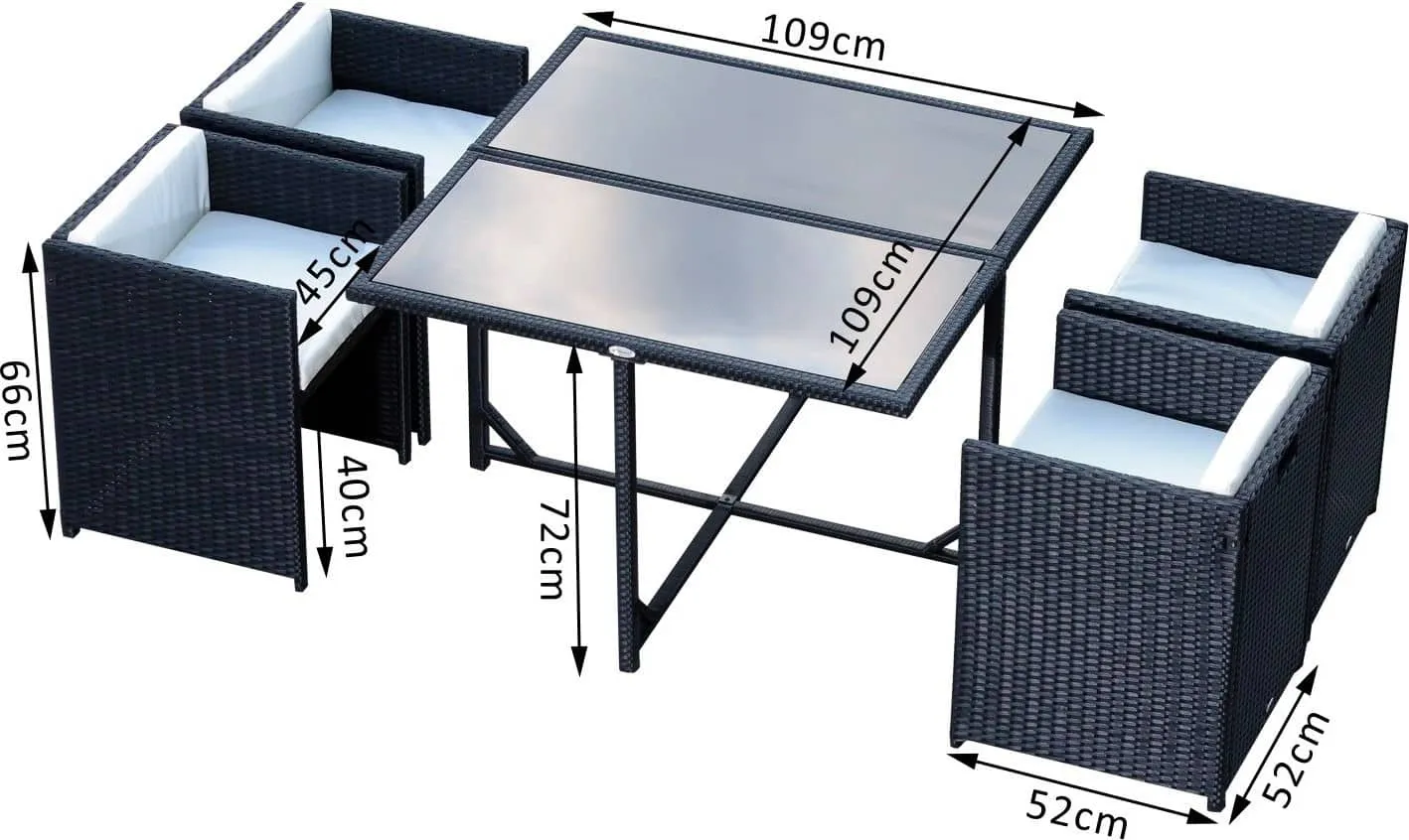 Homgoday Set da Pranzo da Giardino 3 pz in Rattan PVC Nero, Set Giardino  Esterno Tavolo e Sedie, Tavolo con Sedie da Esterno, Esterno Tavoli e Sedie  : : Giardino e giardinaggio