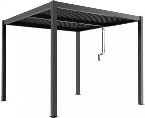 VivaGarden Pergola Addossata Pergolato da Giardino Tettoia per Esterno in  Acciaio 4x4 mt colore Grigio Scuro - GA802119-DGRE