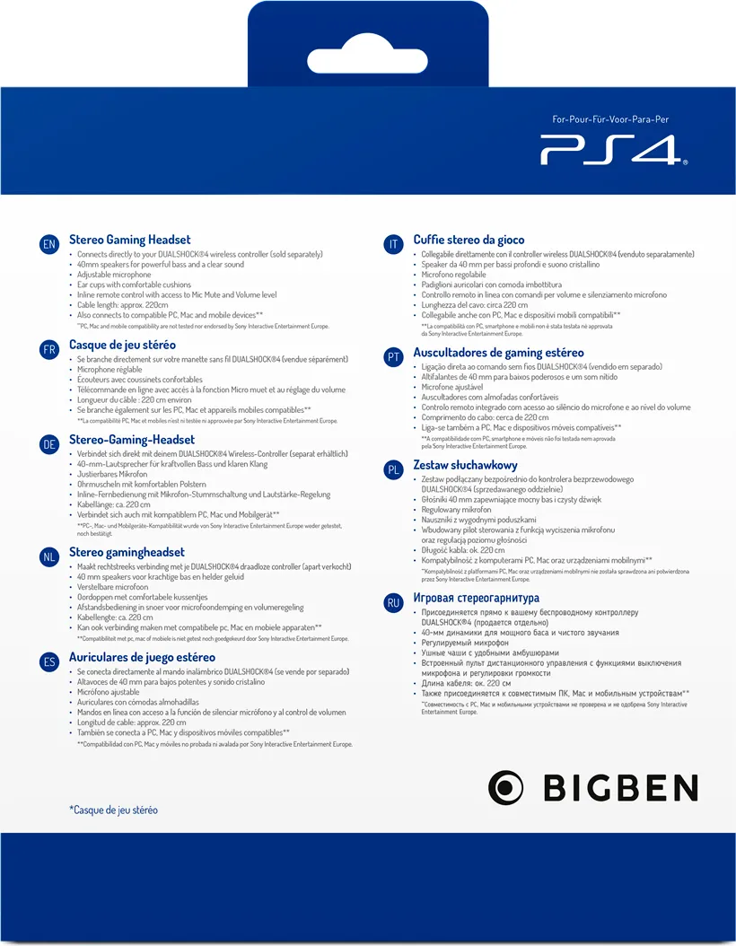 Bigben Interactive Cuffie Gaming con Microfono, Colore Camouflage -  PS4OFHEADSETV3GREEN