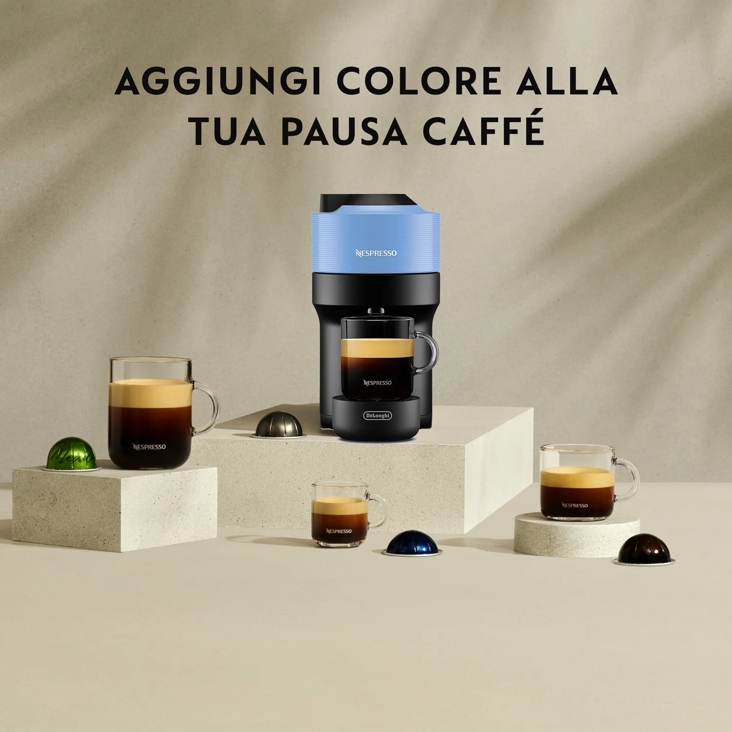 De Longhi Macchina Caffé Espresso Capsule Nespresso Vertuo Pop - NV90A