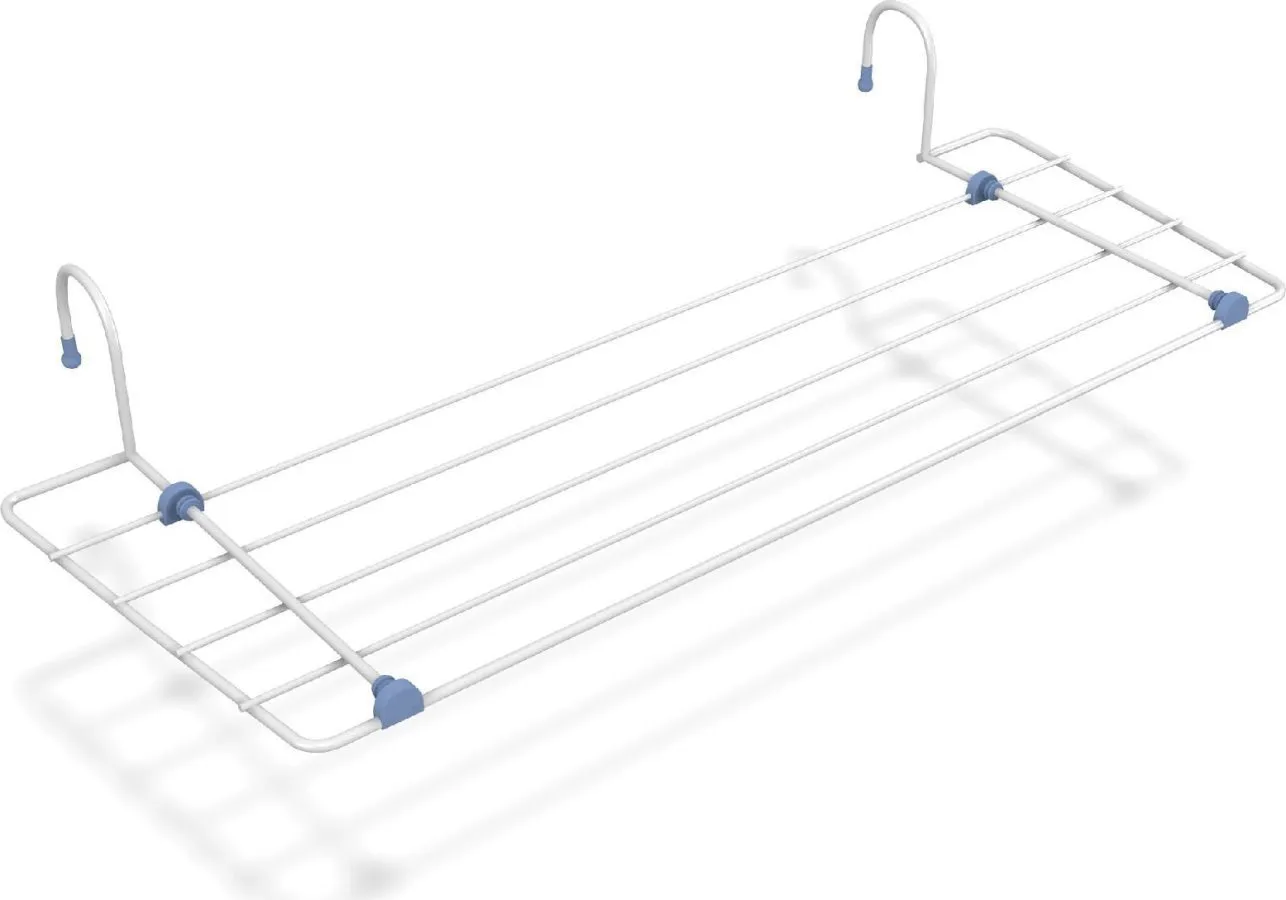 GIMI Stendibiancheria da balcone da vasca da bagno da termosifone Lunghezza  52 cm - Quick
