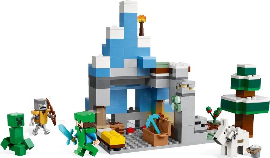 Lego Minecraft 21243 picchi congelati, giocattolo per bambini da 8 anni,  con