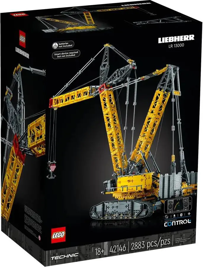 lego Technic - Gru Cingolata Liebherr LR 13000 Veicolo da Cantiere  Telecomandato con App Control+ e Sistema con Argano e Braccio Oscillante  Kit di Modellismo per Adulti 18+ Anni - 42146