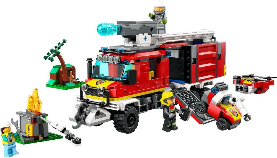 lego City - Fire Autopompa Dei Vigili Del Fuoco Unità Di Comando Dei  Pompieri Camion Giocattolo con Droni Terrestri e Aerei Costruzioni per  Bambini da 7+ Anni - 60374