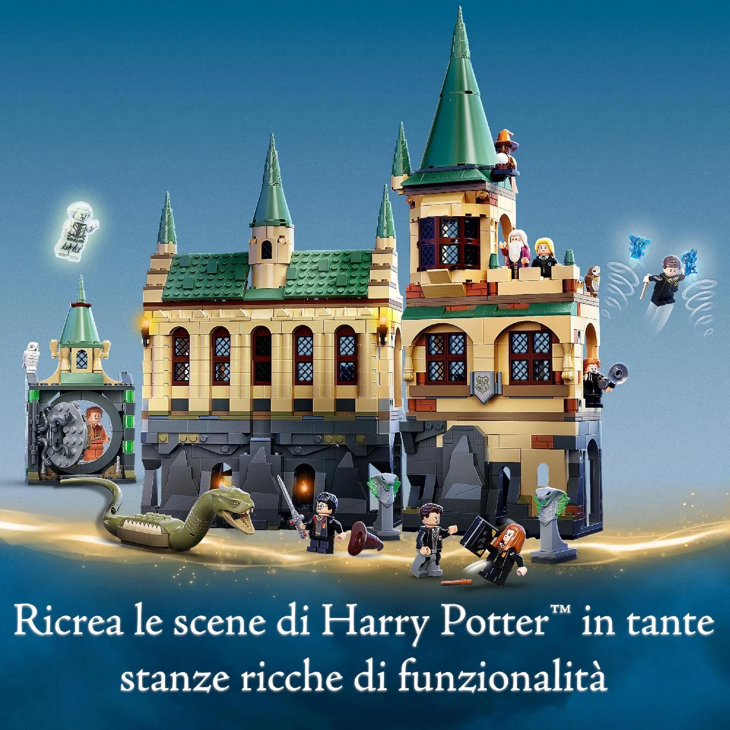 lego Harry Potter - La Camera dei Segreti di Hogwarts set Castello con Sala  e Minifigure d'Oro 20° Anniversario Costruzioni per Bambini da 9+ Anni -  76389
