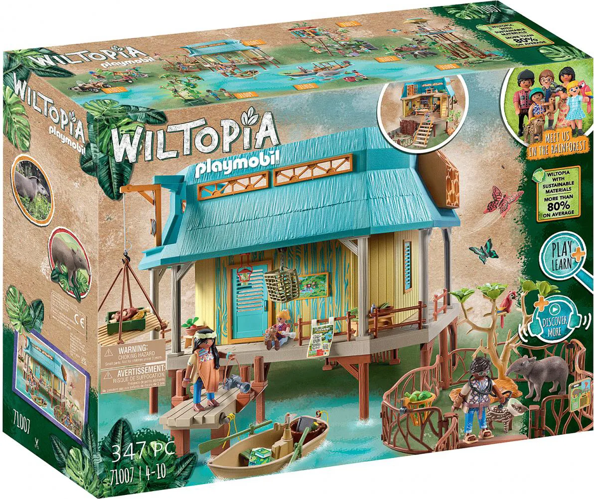 playmobil Wiltopia Playset Centro per l Assistenza Animali dell Amazzonia per Bambini da 4 Anni 71007