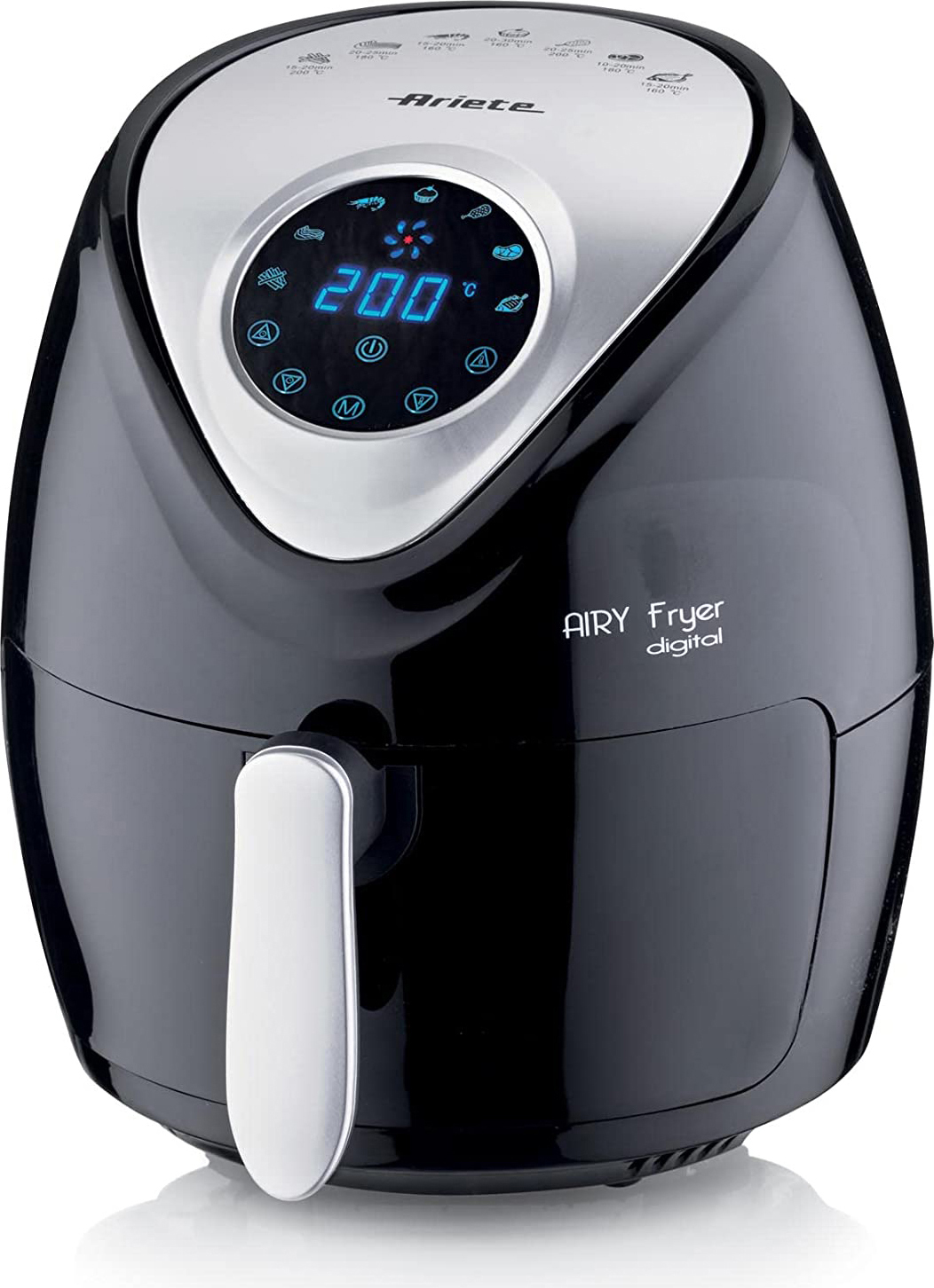 Ariete friggitrice elettrica per preparazione cibi ad aria calda 2,6 LT air  fryer digital 7 programmi 1300W 4616