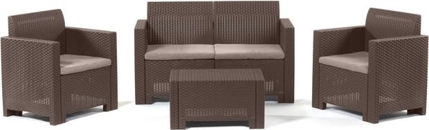 BICA Salotto Giardino eff Rattan Set Arredo Giardino 4 Pz Salottino Nebraska2 M