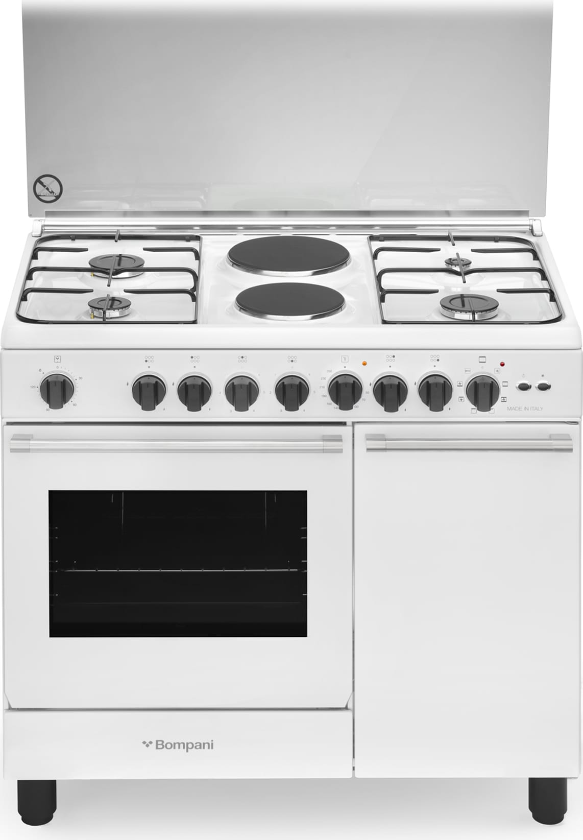 Cucina A Gas Con Forno Elettrico Bompani 4 2 Fuochi 90x60 Cm Bianco Bo940eb L Ebay