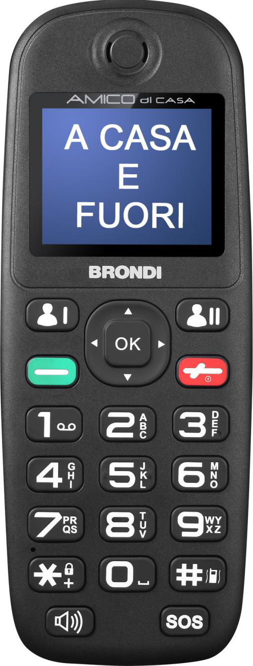 Brondi Smartphone Telefono Cellulare per Anziani Nero Amico Di